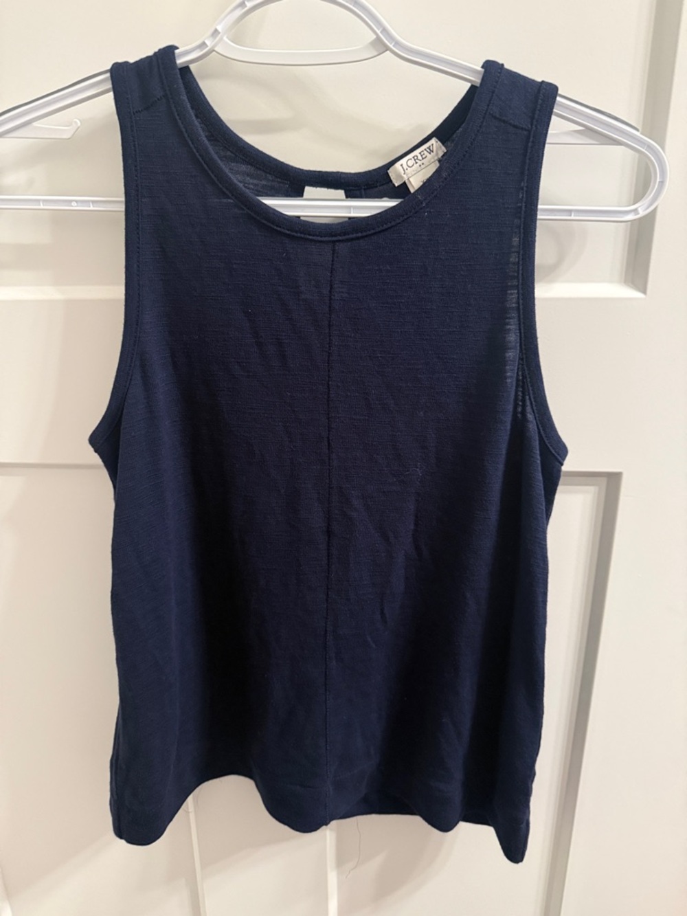 J. Crew Navy Ribbed Tank with Center Seam